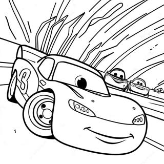 Pagina Para Colorear De Cars 3 Lightning Mcqueen En Accion De Carrera 59606-49475