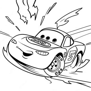 Pagina Para Colorear De Cars 3 Lightning Mcqueen En Accion De Carrera 59606-49476