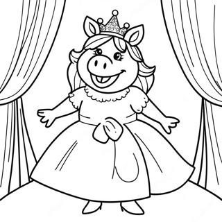 Pagina Para Colorear De Miss Piggy En Vestido Glamuroso 59647-49518