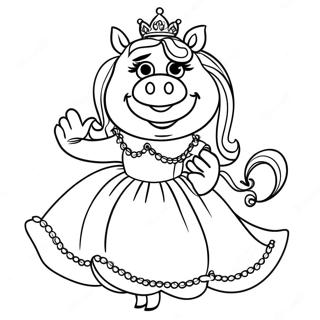 Pagina Para Colorear De Miss Piggy En Vestido Glamuroso 59647-49519