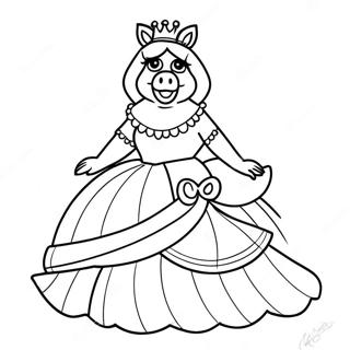 Pagina Para Colorear De Miss Piggy En Vestido Glamuroso 59647-49520