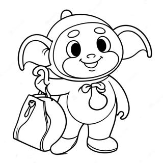 Tinky Winky Con Su Bolsa Pagina Para Colorear 5965-4768