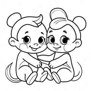 Pagina Para Colorear De Lindos Bebes De Disney Jugando Juntos 59757-49595