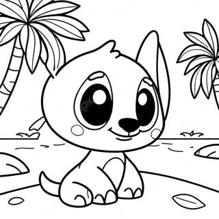 Pagina Para Colorear De Lilo Y Stitch En El Paraiso Tropical 59777-49613