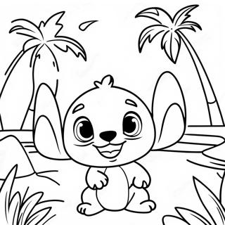 Pagina Para Colorear De Lilo Y Stitch En El Paraiso Tropical 59777-49614