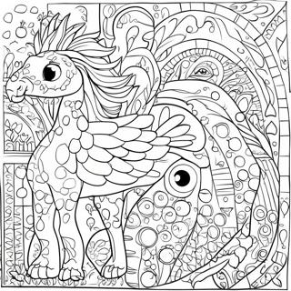 Pagina Para Colorear De Escena De Mosaico De Animales Coloridos 59837-49666