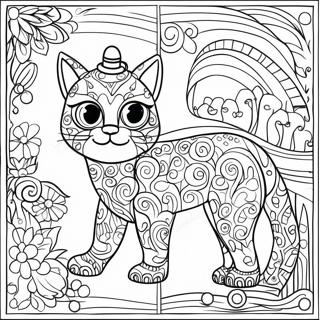 Pagina Para Colorear De Escena De Mosaico De Animales Coloridos 59837-49668