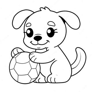 Pagina Para Colorear De Cachorro Adorable Jugando Con Una Pelota 60067-49846