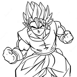 Pagina Para Colorear De Gohan En Pose De Accion De Super Saiyan 60107-49893