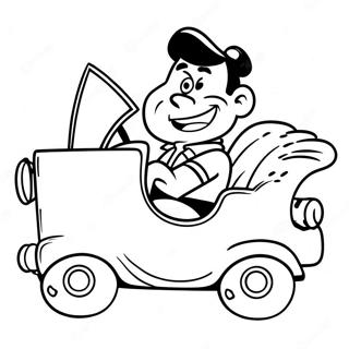 Fred Flintstone Conduciendo El Coche Pagina Para Colorear 6015-4805