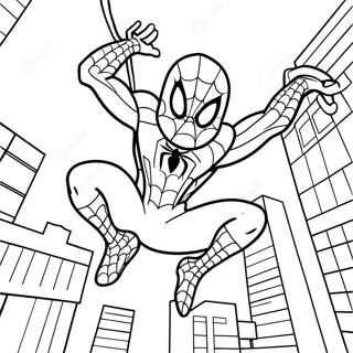 Pagina Para Colorear De Spider Man Saltando Por La Ciudad 60217-49966