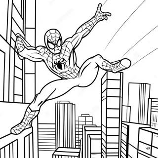 Pagina Para Colorear De Spider Man Saltando Por La Ciudad 60217-49967