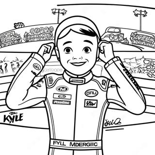 Pagina Para Colorear De Kyle Larson En El Podio 60227-49973