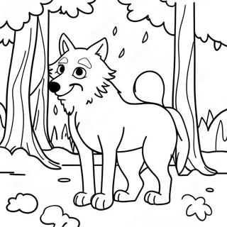 Pagina Para Colorear Del Lobo Feroz En El Bosque 60407-50121