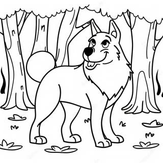 Pagina Para Colorear Del Lobo Feroz En El Bosque 60407-50122