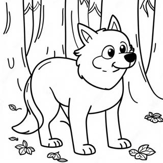 Pagina Para Colorear Del Lobo Feroz En El Bosque 60407-50123