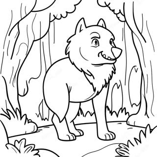 Pagina Para Colorear Del Lobo Feroz En El Bosque 60407-50124