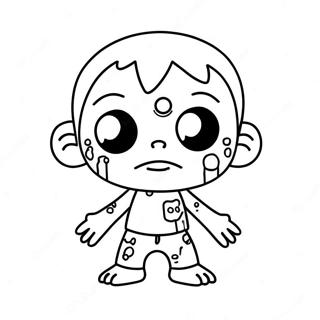 Pagina Para Colorear De Zombi Chibi Adorable 60607-50275