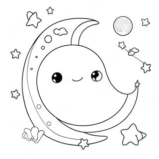 Pagina Para Colorear De Luna Y Estrellas Caprichosas 60647-50309