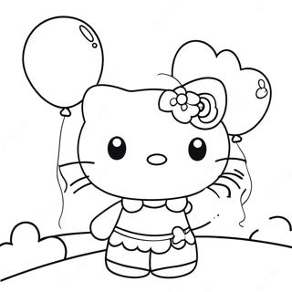 Pagina Para Colorear De Hello Kitty Con Globos 6065-4845