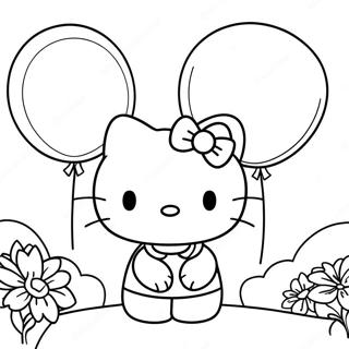 Pagina Para Colorear De Hello Kitty Con Globos 6065-4846