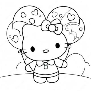 Pagina Para Colorear De Hello Kitty Con Globos 6065-4847