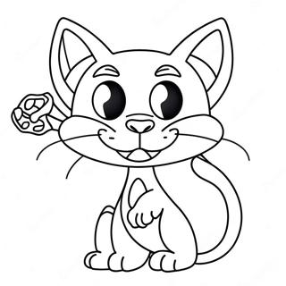 Pagina Para Colorear De Siren Head Aterrador Con Gato De Dibujos Animados 60667-50327