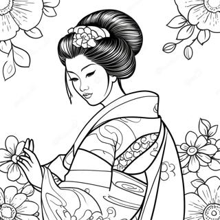 Geisha Páginas Para Colorear