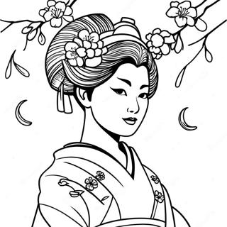 Geisha Páginas Para Colorear