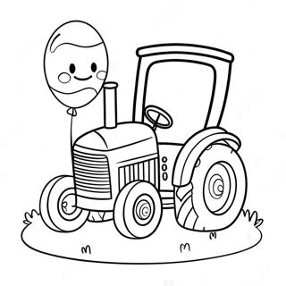 Pagina Para Colorear De Tractor Lindo Con Globos 60857-50470