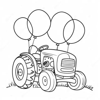 Pagina Para Colorear De Tractor Lindo Con Globos 60857-50471