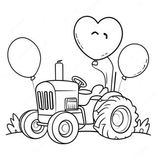 Pagina Para Colorear De Tractor Lindo Con Globos 60857-50472