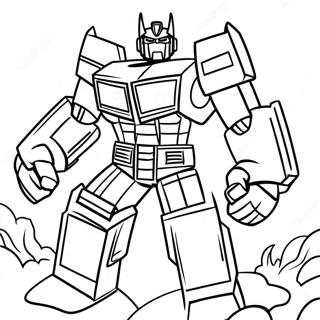 Pagina Para Colorear De Optimus Prime En Batalla 61037-50615