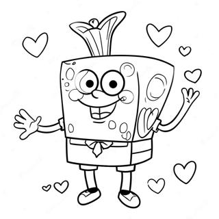 Spongebob San Valentín Páginas Para Colorear