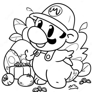 Pagina Para Colorear De Mario En Un Feliz Dia De Accion De Gracias 61136-50692