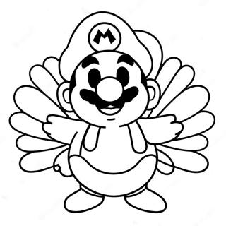 Pagina Para Colorear De Mario En Un Disfraz Festivo De Pavo 61137-50697