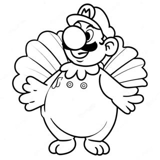 Pagina Para Colorear De Mario En Un Disfraz Festivo De Pavo 61137-50699