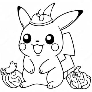 Pikachu De Halloween Páginas Para Colorear