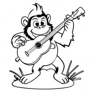 Pagina Para Colorear De Dixie Kong Tocando El Banjo 61197-50745