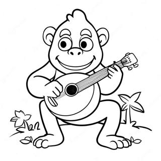 Pagina Para Colorear De Dixie Kong Tocando El Banjo 61197-50746