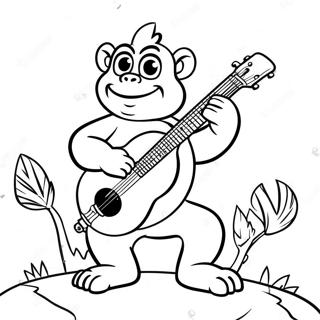 Pagina Para Colorear De Dixie Kong Tocando El Banjo 61197-50747