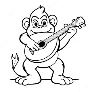 Pagina Para Colorear De Dixie Kong Tocando El Banjo 61197-50748