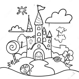 Pagina Para Colorear Del Castillo Colorido De Candyland 61207-50754