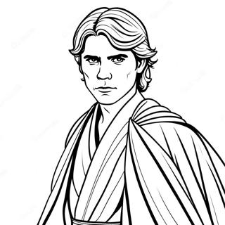 Pagina Para Colorear De Anakin Skywalker En Tunicas De Jedi 61237-50787