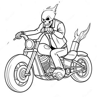 Pagina Para Colorear De Ghost Rider En Motocicleta 6125-4893