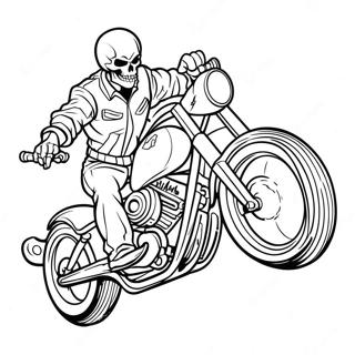 Pagina Para Colorear De Ghost Rider En Motocicleta 6125-4894