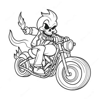 Pagina Para Colorear De Ghost Rider En Motocicleta 6125-4895