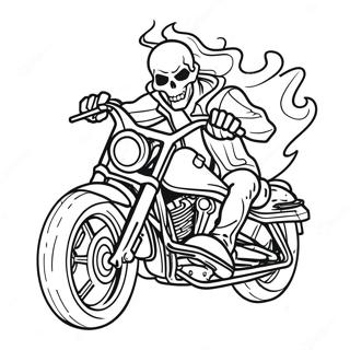 Pagina Para Colorear De Ghost Rider En Motocicleta 6125-4896