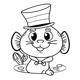 Gato En El Sombrero Pez Páginas Para Colorear