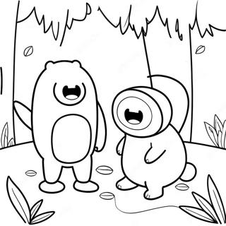 Pagina Para Colorear De Finn Y Jake En Un Bosque Magico 612-491